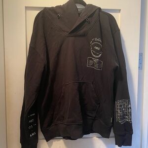 Scotch & Soda Black Hoodie with Graphic Details